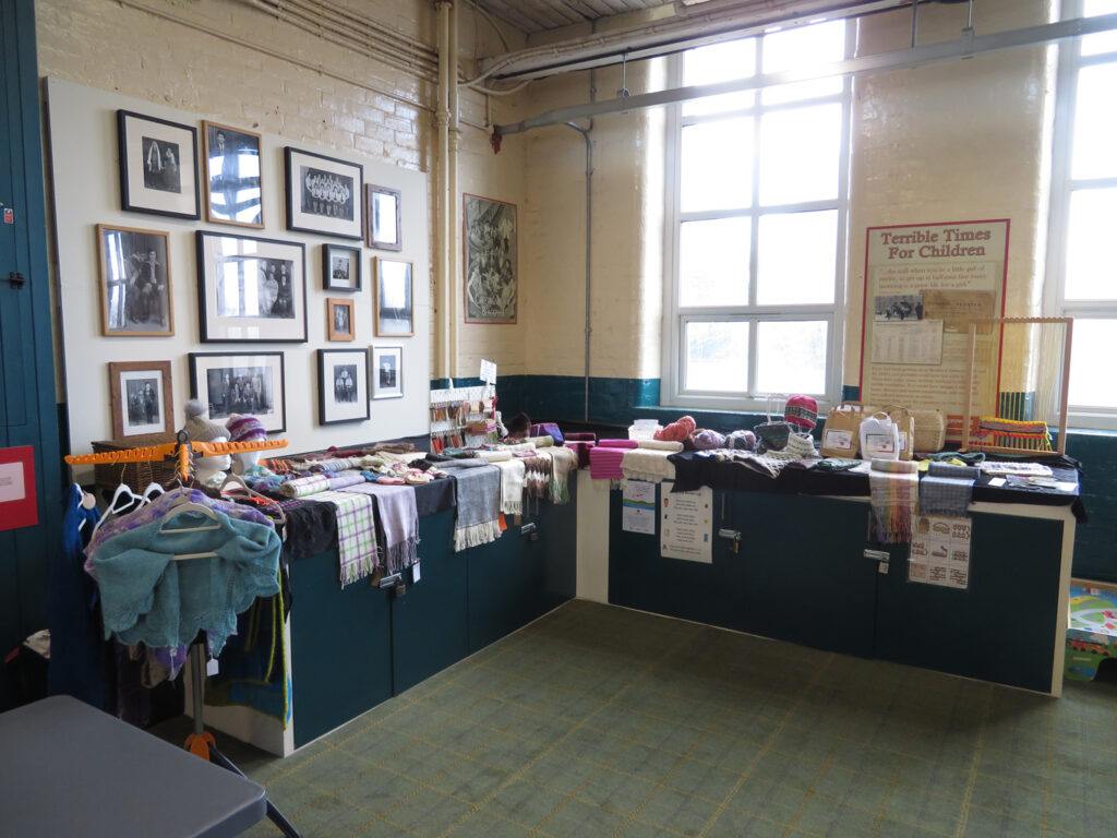A display of woven and knitted items